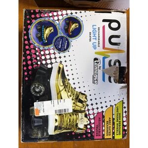Chicago Skates Kid's Unisex Gold Pulse LED Light Up Quad Roller Skates Size 5